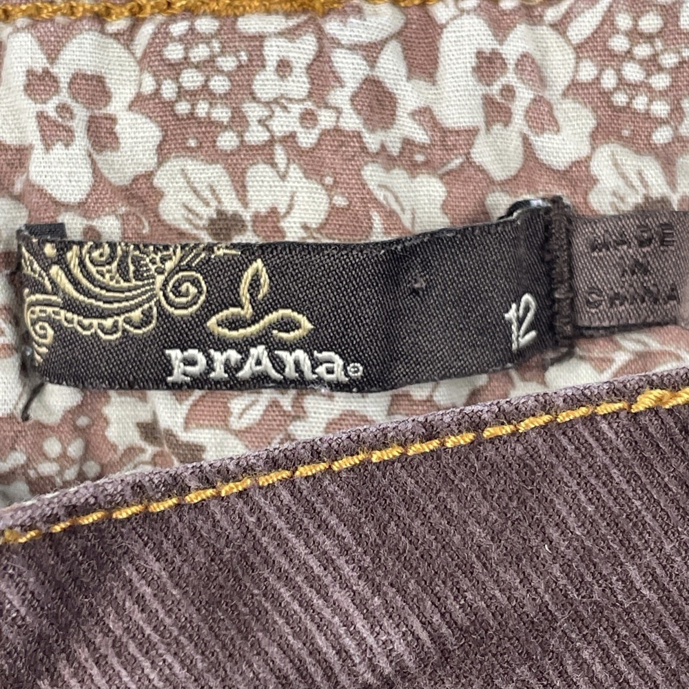 Prana Corduroy Pants Womens 12 Brown‎ Wide Leg Casual Outdoor Cabincore Y2K - Picture 2 of 12